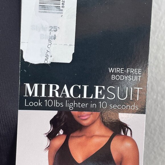 NEW Miraclesuit Womens Plus 2XL Wirefree Black Bodysuit Comfy Curves Slimming - Picture 8 of 11